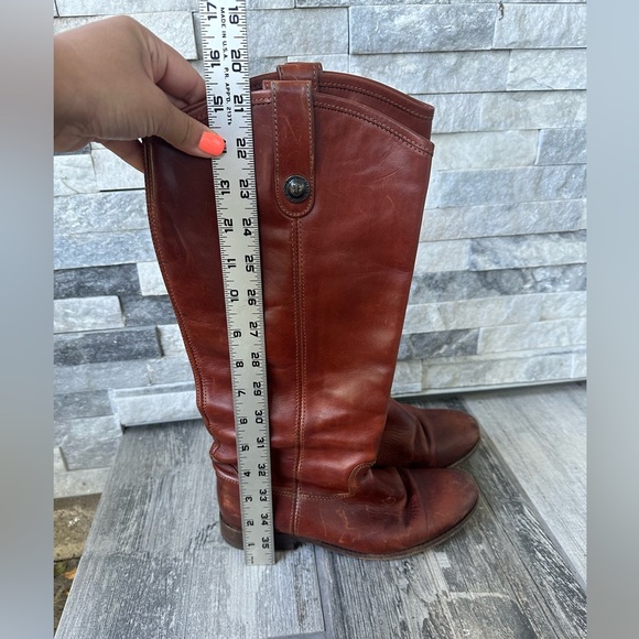 Frye Melissa Button Tall Leather Boot Cognac Western Equestrian Riding Sz8.5 B - Picture 8 of 17